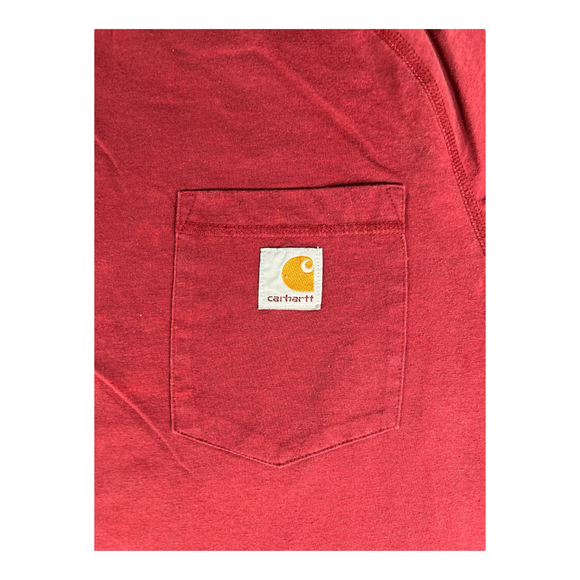 Carhartt Force Loose Fit Magenta Short Sleeve Pocket T Shirt Sz M Distressed - Picture 2 of 4